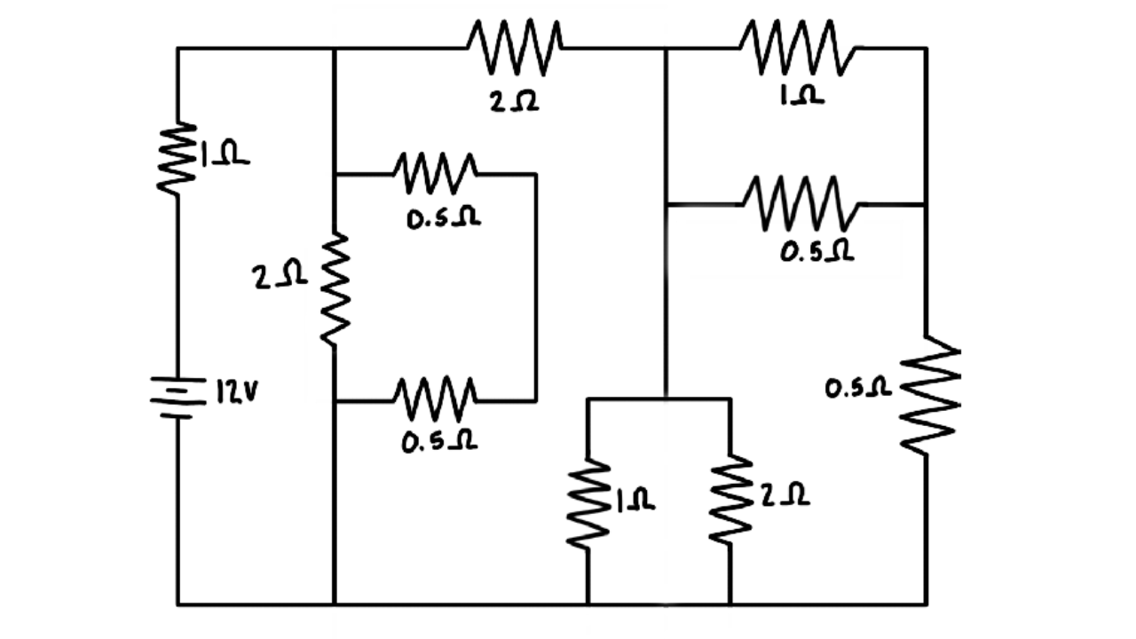 Equivalent Resistance of a Complex Circuit with Series and Parallel Resistors