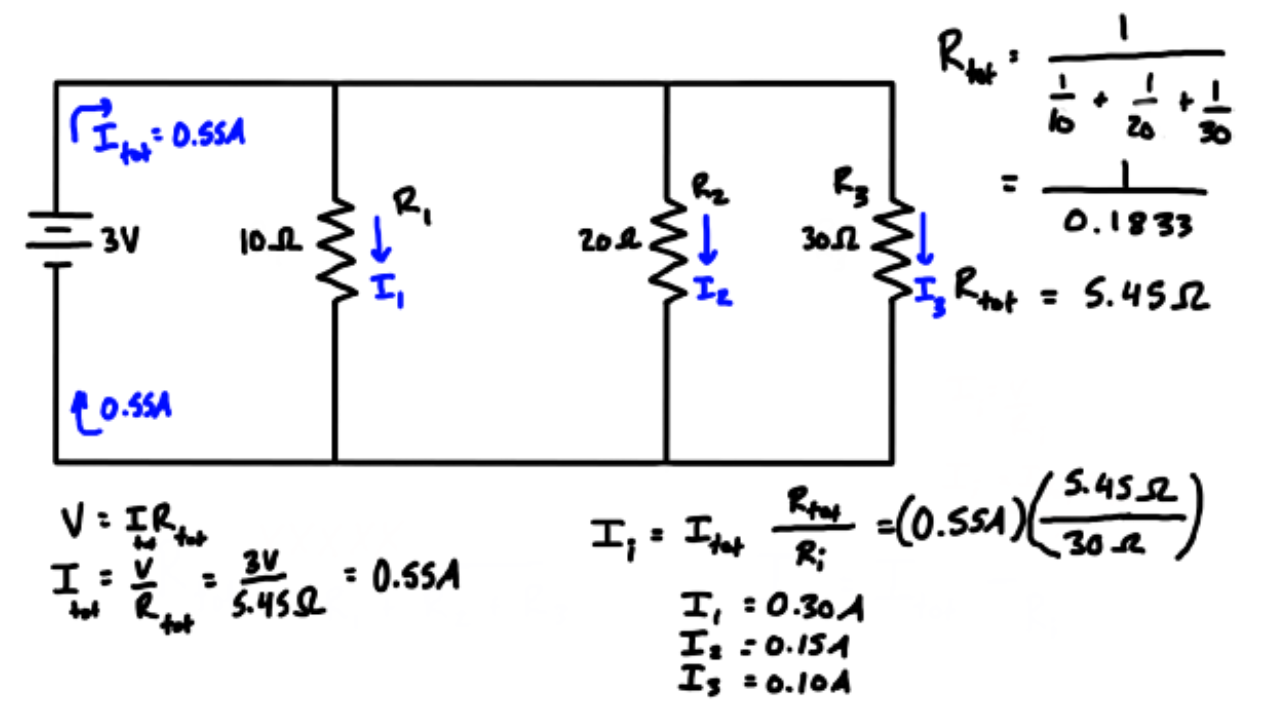 How Current Division Works (Parallel Resistors)