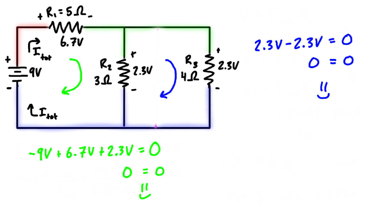 Kirchhoff's Voltage Law (KVL) Example Problem #1
