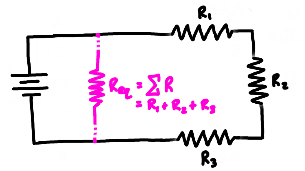 How Voltage Division Works (Series Resistors)