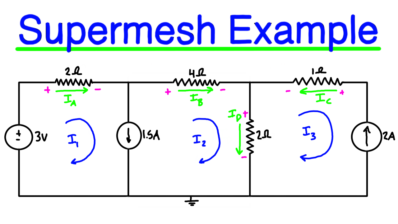 Supermesh Analysis Example Problem