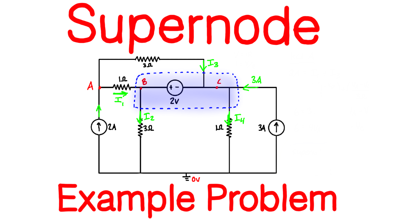 Supernode Analysis Example Problem