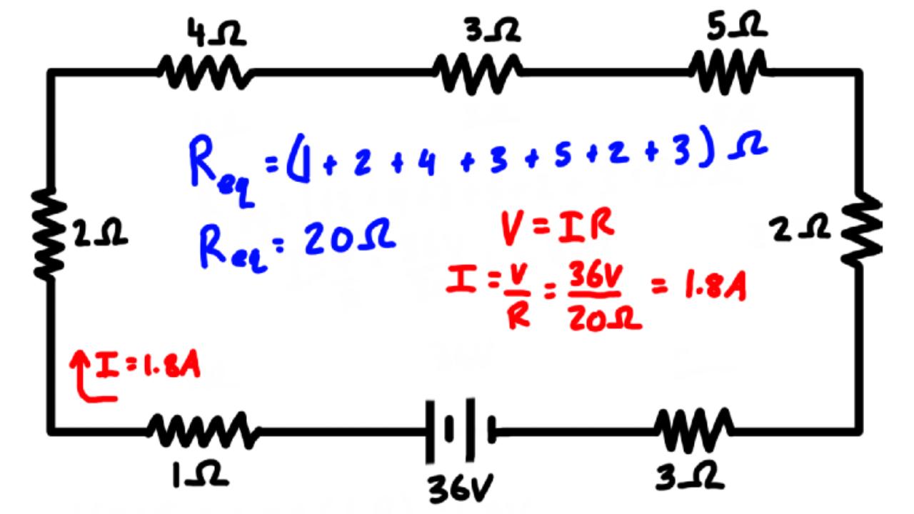 Voltage Division Example Problem #1 (Series Resistors)